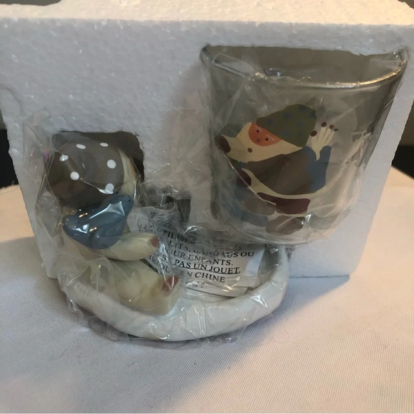 5/$25 Russ Peace In The Meadow Votive Holder Snowman With Red Robin Vintage Box - Picture 3 of 8